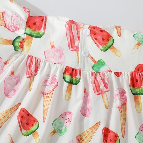 فستان صيفي للفتيات الصغيرات من NUBEEHOHO بأكمام رفرفة سوينغ للأطفال الصغار عباد الشمس فستان صيفي مطوي متدرج للأطفال من 1 إلى 7 سنوات in Kuwait