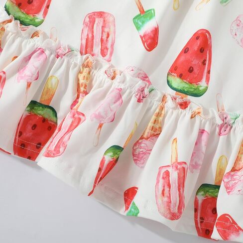 فستان صيفي للفتيات الصغيرات من NUBEEHOHO بأكمام رفرفة سوينغ للأطفال الصغار عباد الشمس فستان صيفي مطوي متدرج للأطفال من 1 إلى 7 سنوات in Kuwait