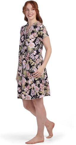 Miss Elaine Women's Interlock Knit Robe, Snap Front and Short Sleeves, Two Front Pockets, Sleepwear and Loungewear in Kuwait