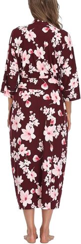 Women's Long Nightgown Soft Robes Knit Kimono Lightweight Loungewear Bathrobe Rayon Sleepwear Pajamas with Pockets in Saudi Arabia
