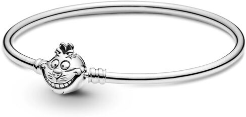 Pandora Disney Alice in Wonderland Sterling Silver Bangle with Cheshire Cat Clasp in Saudi Arabia
