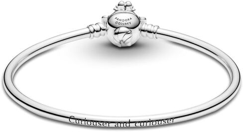 Pandora Disney Alice in Wonderland Sterling Silver Bangle with Cheshire Cat Clasp in Saudi Arabia