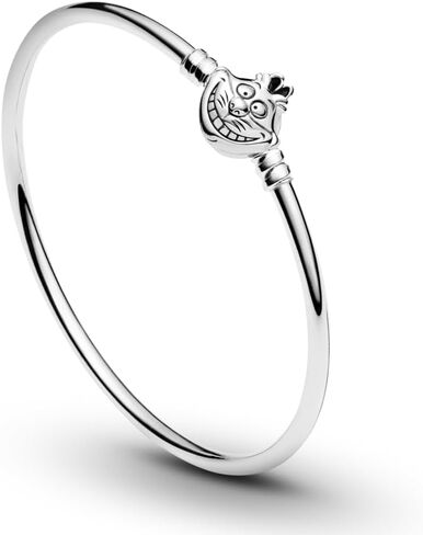 Pandora Disney Alice in Wonderland Sterling Silver Bangle with Cheshire Cat Clasp in Saudi Arabia