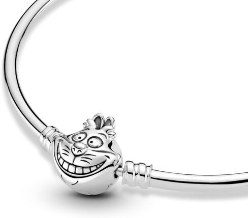 Pandora Disney Alice in Wonderland Sterling Silver Bangle with Cheshire Cat Clasp in Saudi Arabia
