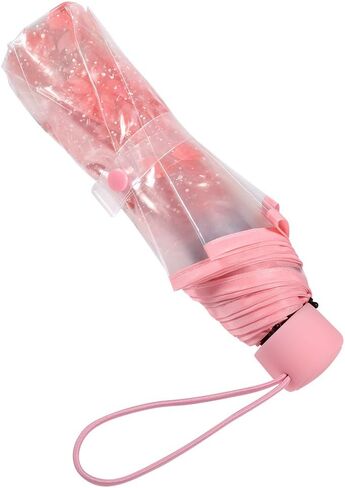 GOWENIC Clear Cherry Blossoms Umbrella, Transparent Sakura Rain Umbrellas Manual Open Type Umbrella with Strong Alloy Handle for Men and Women of All Ages in Saudi Arabia