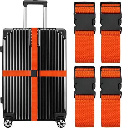Luggage Straps Suitcase Belts Wide Adjustable Packing Straps, Bright Color Adjustable Luggage Belts, 2 Packs, Black Butterfly in Saudi Arabia
