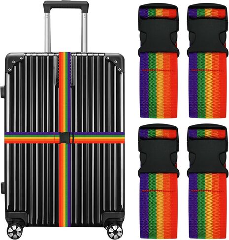 Luggage Straps Suitcase Belts Wide Adjustable Packing Straps, Bright Color Adjustable Luggage Belts, 2 Packs, Black Butterfly in Saudi Arabia