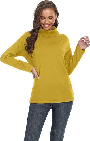 VIISHOW Women's Turtleneck Sweater Long Sleeve Cozy Warm Sweater Casual Lightweight Soft Pullover Jumper Tops in Kuwait