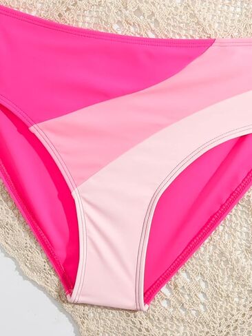 Milumia Girl's 2 Pieces Color Block Bikini Sets Bow Decor Strap Swimsuit Swimwear in Saudi Arabia