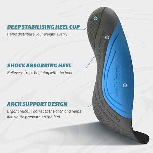 Mens Walking Shoes for Plantar Fasciitis, Orthopedic Sneakers for Men with Arch Support, Wide Toe Box Shoes for Pain Relief with Non Slip Rubber Sole in Saudi Arabia