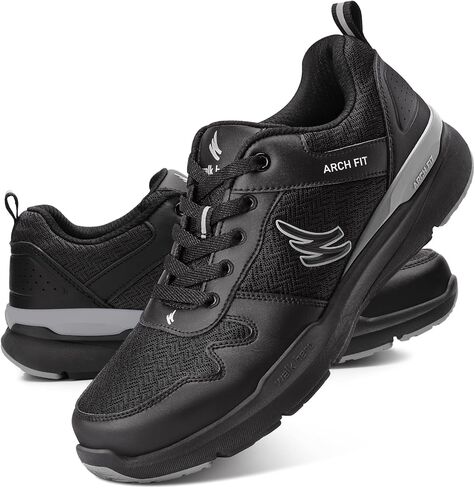Mens Walking Shoes for Plantar Fasciitis, Orthopedic Sneakers for Men with Arch Support, Wide Toe Box Shoes for Pain Relief with Non Slip Rubber Sole in Saudi Arabia