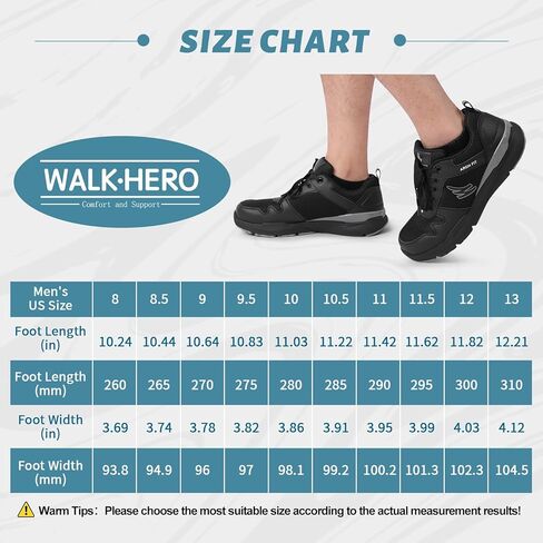 Mens Walking Shoes for Plantar Fasciitis, Orthopedic Sneakers for Men with Arch Support, Wide Toe Box Shoes for Pain Relief with Non Slip Rubber Sole in Saudi Arabia