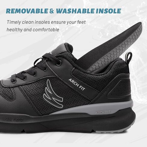 Mens Walking Shoes for Plantar Fasciitis, Orthopedic Sneakers for Men with Arch Support, Wide Toe Box Shoes for Pain Relief with Non Slip Rubber Sole in Saudi Arabia