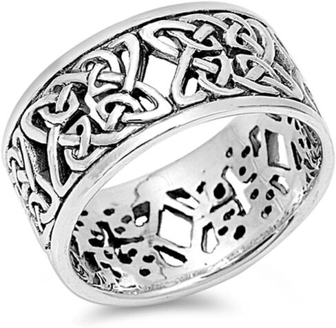 CHOOSE YOUR COLOR Sterling Silver Celtic Knot Ring in Saudi Arabia