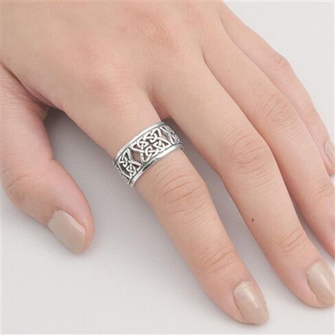 CHOOSE YOUR COLOR Sterling Silver Celtic Knot Ring in Saudi Arabia
