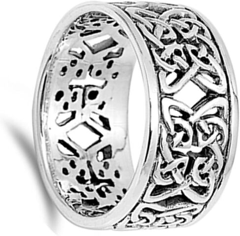 CHOOSE YOUR COLOR Sterling Silver Celtic Knot Ring in Saudi Arabia