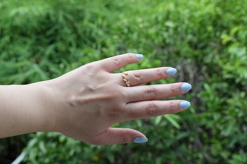 BLEMSA CZ S925 Sterling Silver Leaf Design Ring for Women, Eternity Band Ring, Adjustable in Saudi Arabia