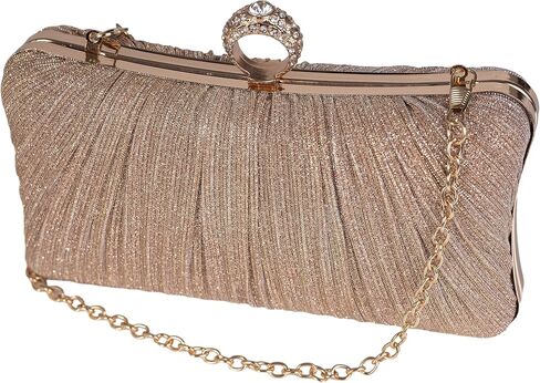 Tukaneeko Clutch Purses for Women Glitter Crossbody Purse Pleated Evening Bag with Rhinestone Clutches for Party Wedding Prom in Saudi Arabia