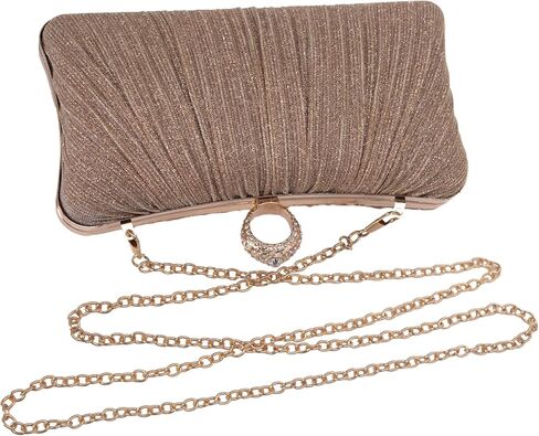 Tukaneeko Clutch Purses for Women Glitter Crossbody Purse Pleated Evening Bag with Rhinestone Clutches for Party Wedding Prom in Saudi Arabia