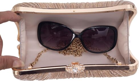 Tukaneeko Clutch Purses for Women Glitter Crossbody Purse Pleated Evening Bag with Rhinestone Clutches for Party Wedding Prom in Saudi Arabia