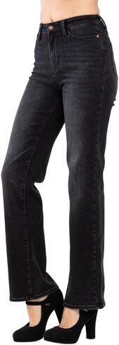 Judy Blue 90's Washed Black High Waist Straight Leg Jeans in Saudi Arabia