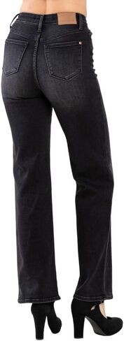 Judy Blue 90's Washed Black High Waist Straight Leg Jeans in Saudi Arabia