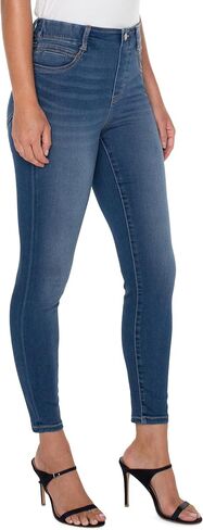 بنطلون جينز نسائي من Liverpool Gia Glider سهل الارتداء إلى الأبد مناسب للكاحل وضيق متوسط ​​الارتفاع من قماش الدنيم المطاطي 28 بوصة في Buckthorn in Kuwait