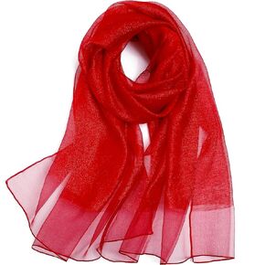 STARWHISPER Women's Shiny Silk Scarf Wrap Shawl for Evening Dress