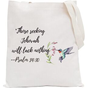 POFULL Pioneer School 2022 Gift JW Gifts Psalm 34:10 Gift Those seeking Jehovah will lack nothing good Cosmetic Bag (Those seeking Tote bag)