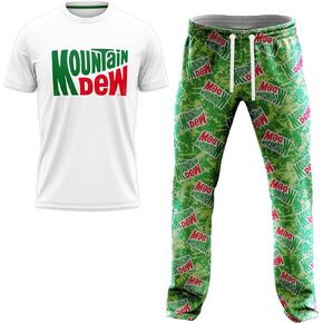 طقم صالة بيبسي للرجال مكون من قطعتين مع تي شيرت وبنطلون صالة في صندوق هدايا، تصميمات ماونتن ديو بمقاسات S-xl in Kuwait
