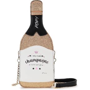 fancybag champagne Bottle Shaped Sequin Crossbody Bag Fun Women Party Handbag Elegant Evening Purse for Girls in Kuwait