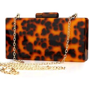 اي اي ام واي شنطة يد صغيرة من الاكريليك بلون كهرماني للنساء لحفلات الزفاف، لون بني، مقاس واحد، لون بني، مقاس واحد in Kuwait