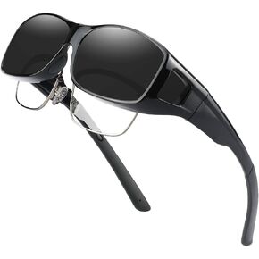 JIANGTUN Fit Over the Glass Sunglasses Warp Around OverSized Polarized Sun Glasses UV Protection