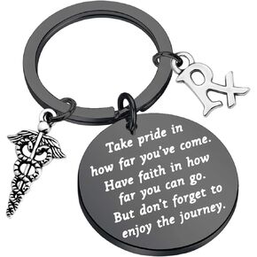 FUSTMW Pharmacist Keychain Rx Pharmacist Graduation Gifts RX Pharmacy Symbol Keychain Inspiration Gift for Pharmacist Jewelry