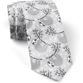 Skinny Slim Fashion Necktie for men, Novelty Conversational Neckwear Ties (Sleepy Sloths Pattern) in Kuwait