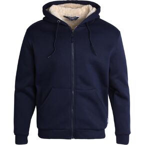 Bass Creek Outfitters Mens High Visibility Sweatshirt - Heavyweight Sherpa Lined Safety Workwear Zip Hoodie Sweatshirt, M-XXL in Kuwait