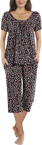 TAOHUADAO Women's Casual Pajama Sets, Lounge Sleepwear Summer Ladies Pjs Sets with Pockets in Saudi Arabia