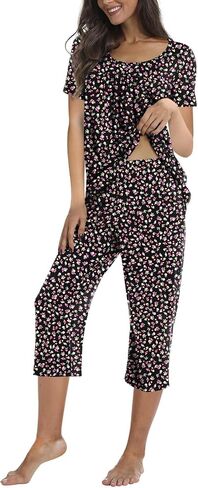TAOHUADAO Women's Casual Pajama Sets, Lounge Sleepwear Summer Ladies Pjs Sets with Pockets in Saudi Arabia