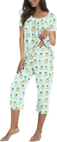 TAOHUADAO Women's Casual Pajama Sets, Lounge Sleepwear Summer Ladies Pjs Sets with Pockets in Saudi Arabia