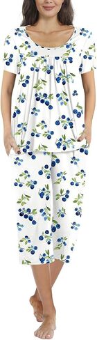TAOHUADAO Women's Casual Pajama Sets, Lounge Sleepwear Summer Ladies Pjs Sets with Pockets in Saudi Arabia