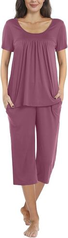 TAOHUADAO Women's Casual Pajama Sets, Lounge Sleepwear Summer Ladies Pjs Sets with Pockets in Saudi Arabia