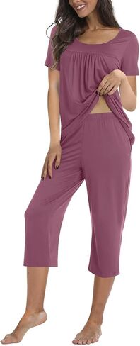 TAOHUADAO Women's Casual Pajama Sets, Lounge Sleepwear Summer Ladies Pjs Sets with Pockets in Saudi Arabia
