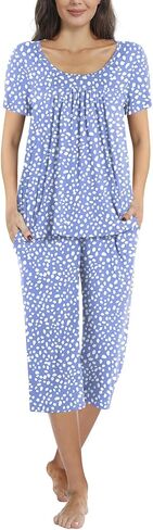 TAOHUADAO Women's Casual Pajama Sets, Lounge Sleepwear Summer Ladies Pjs Sets with Pockets in Saudi Arabia