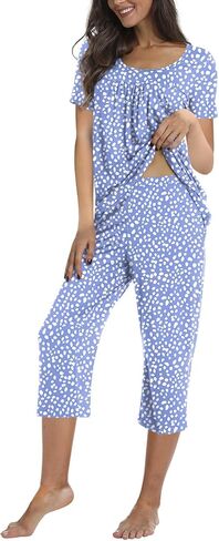 TAOHUADAO Women's Casual Pajama Sets, Lounge Sleepwear Summer Ladies Pjs Sets with Pockets in Saudi Arabia