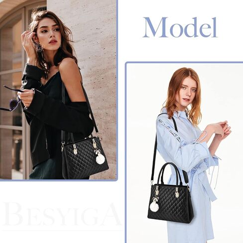 BESYIGA حقائب يد نسائية مبطن محفظة كبيرة حقيبة كتف حقيبة كروسبودي للنساء مقبض علوي حقيبة حمل هوبو 2 قطعة مجموعة محفظة in Kuwait