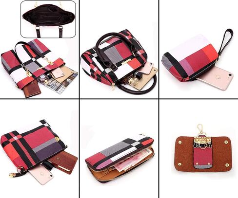 ZiMing 6-Pcs Womens Handbags Tote Bags Shoulder Bag Leather Purses Satchel Bag Top-Handle Handbag Crossbody Bag Wallet Clutch in Saudi Arabia