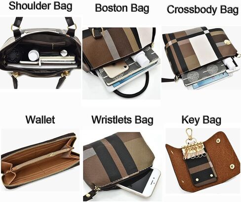 ZiMing 6-Pcs Womens Handbags Tote Bags Shoulder Bag Leather Purses Satchel Bag Top-Handle Handbag Crossbody Bag Wallet Clutch in Saudi Arabia