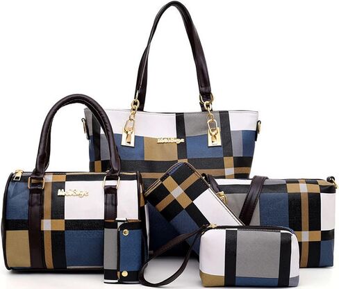 ZiMing 6-Pcs Womens Handbags Tote Bags Shoulder Bag Leather Purses Satchel Bag Top-Handle Handbag Crossbody Bag Wallet Clutch in Kuwait
