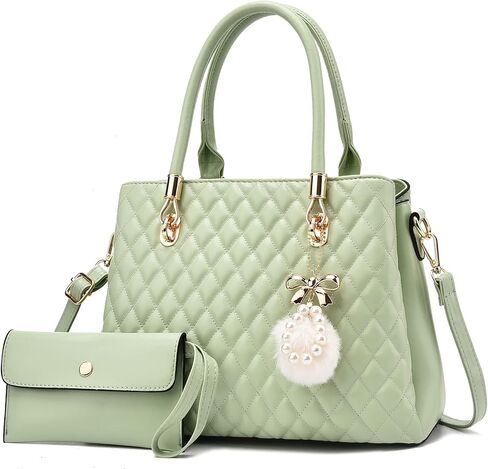 BESYIGA حقائب يد نسائية مبطن محفظة كبيرة حقيبة كتف حقيبة كروسبودي للنساء مقبض علوي حقيبة حمل هوبو 2 قطعة مجموعة محفظة in Kuwait