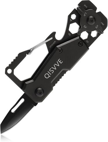 مشبك حلقة مفاتيح QISVVE Carabiner ، مشبك مفاتيح السيارة ، فتاحة زجاجات EDC سلسلة المفاتيح للرجال والنساء أسود ، M, أسود, Medium in Kuwait